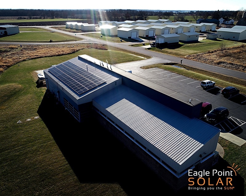 Solar panels on our production facility