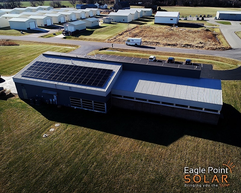 Solar panels on our production facility